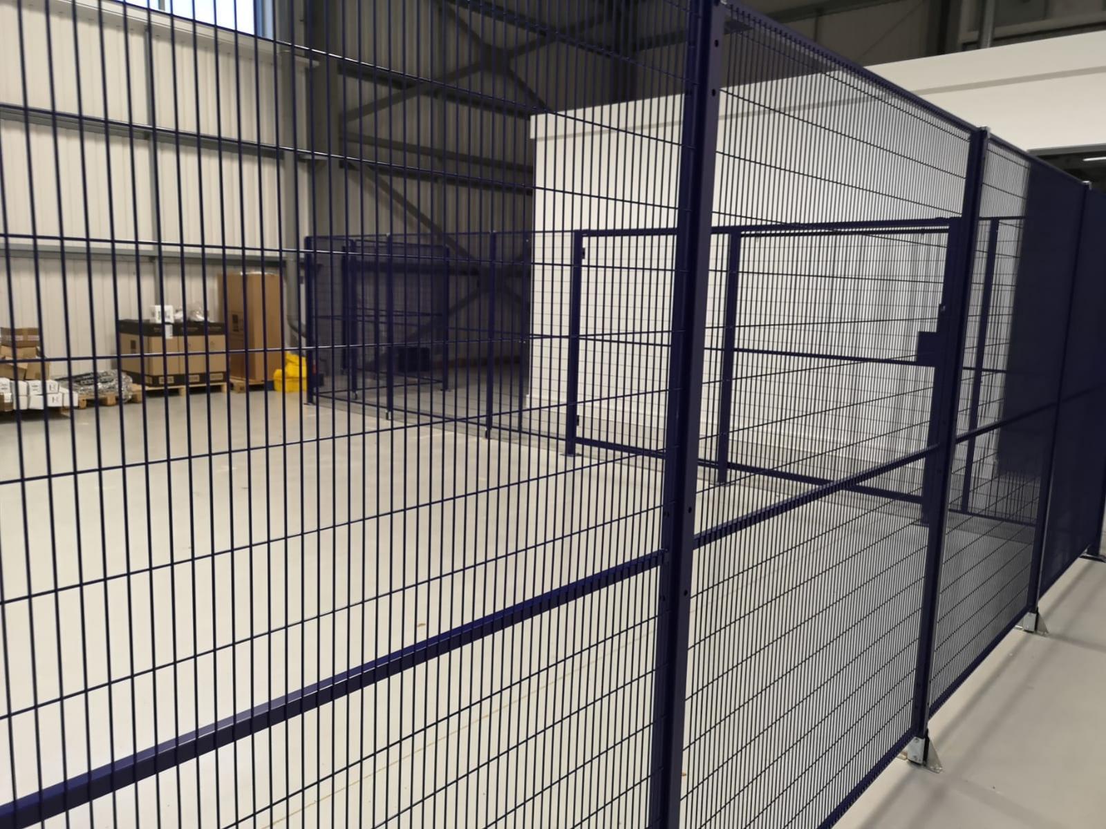 Access safety fencing repainted blue with custom 1500mm sliding door Gallery